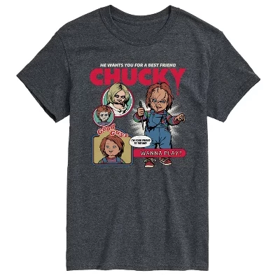 Мужская футболка Child's Play «Чаки», угольный меланж