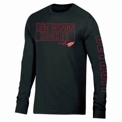 Мужская футболка Detroit Red Wings темного цвета с длинным рукавом