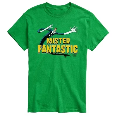 Мужская футболка Fantastic Four Mister Fantastic с коротким рукавом и рисунком, зеленая