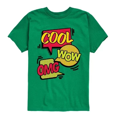 Детская футболка Instant Message Pop Art Bubbles, зеленая