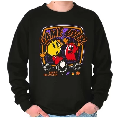 Толстовка PACMAN Happy Halloween Game Over для мужчин и женщин Brisco Brands черного цвета