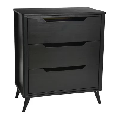 Комод Storied Home Yume, 3 ящика, черный