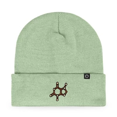 Теплая зимняя вязаная шапка Science Beanie с вышивкой Molecule для мужчин зеленого цвета