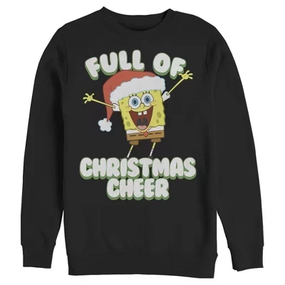 Мужской свитшот SpongeBob, радостное Рождество, чёрный