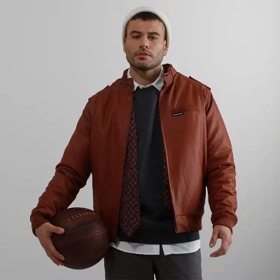 Мужская куртка Iconic Racer из искусственной кожи цвета коньяка