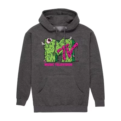 Мужской флисовый пуловер с капюшоном heather charcoal с графическим логотипом Slime