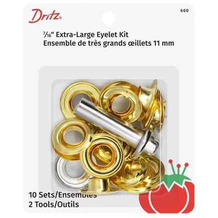Набор люверсов Dritz 7/16″ (11 мм), 10 комплектов с инструментами, медные