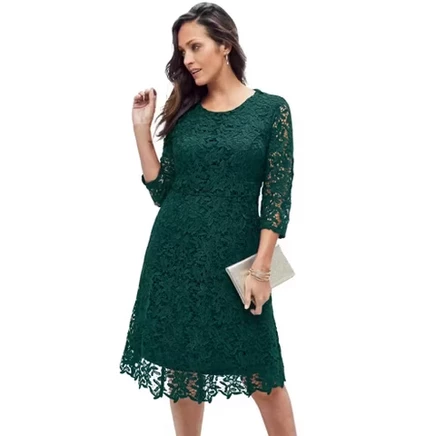 Женское кружевное платье Jessica London, изумрудное