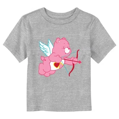 Футболка для девочек Care Bears, валентинка, серый меланж