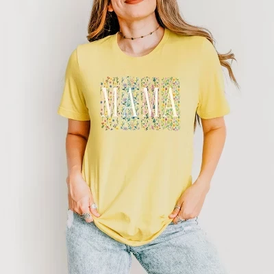 Футболка с коротким рукавом Mama Pressed Flowers желтого цвета
