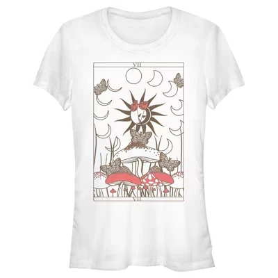 Женская футболка с мистическим грибным Таро Lost Gods Mystic Mushroom Tarot для юниорок белого цвета