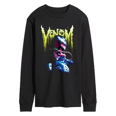 Мужская футболка с длинным рукавом и рисунком Venom Drip, черная