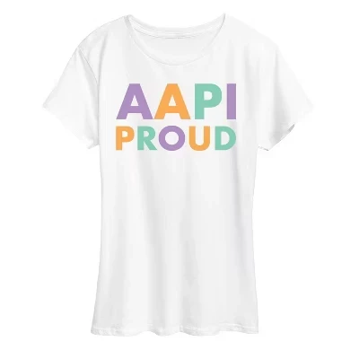 Женская футболка с коротким рукавом и графическим принтом AAPI Proud, белая