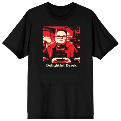 5 Восхитительная футболка Derek Adult Black с круглым вырезом и коротким рукавом для взрослых, черная