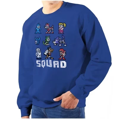 Толстовка с игровыми персонажами Mega Man Squad Goals для мужчин или женщин лицензионного серого цвета