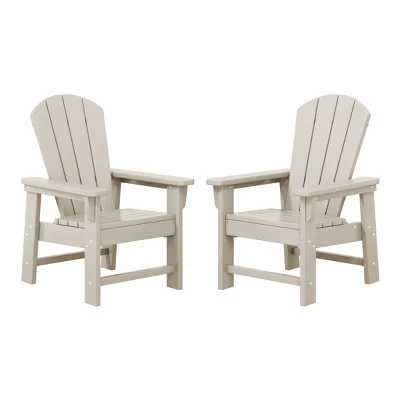 Пластиковый шезлонг для патио Malibu Kids на открытом воздухе Adirondack (комплект из 2-х) sand