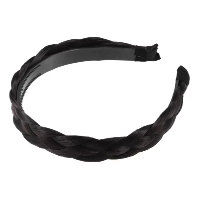 Женский ободок Unique Bargains плетеный из синтетики, черно-коричневый