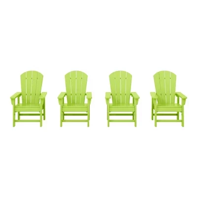 Пластиковый садовый стул Malibu Kids на открытом воздухе Adirondack (набор из 4 штук) лайм