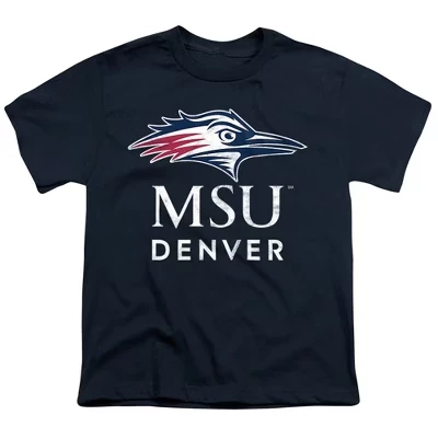 Футболка Metro State University Of Denver Distressed Primary Kids для молодежного военно-морского флота