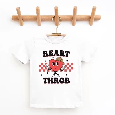 Молодежная футболка с коротким рукавом Heart Throbb в клетку белого цвета