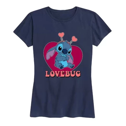 Женская футболка Lilo & Stitch Lovebug Stitch, синяя