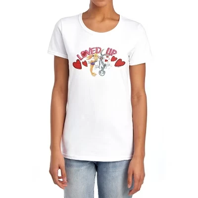 Женская футболка Looney Tunes Bugs and Lola Loved Up, белая