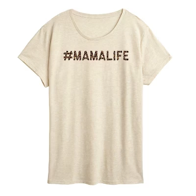 Женская футболка Mama Life с леопардовым принтом и коротким рукавом с графическим рисунком birch