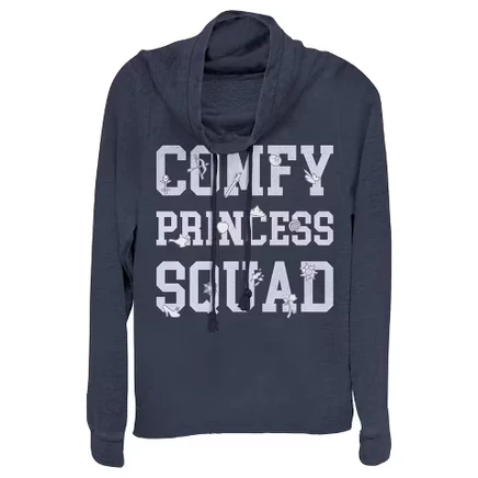 Женская толстовка Ralph Breaks the Internet от Juniors Comfy Princess Squad с воротником-стойкой темно-синий