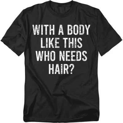 Мужская футболка LogoVision Who Needs Hair, черная