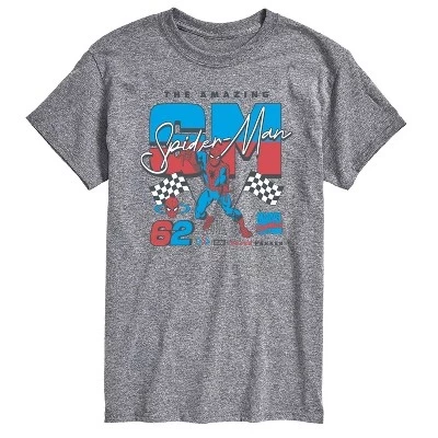 Мужская футболка с коротким рукавом Spidey Racing и графическим рисунком athletic heather