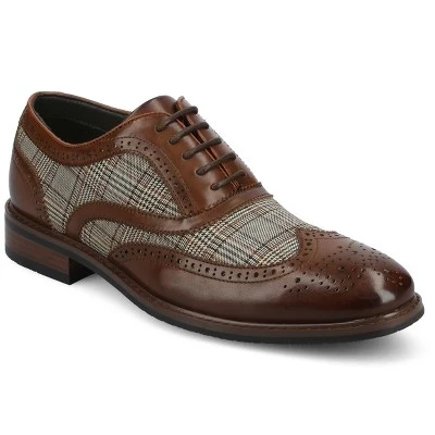Мужские туфли Vance на шнуровке Jerome Wingtip Oxford коричневого цвета