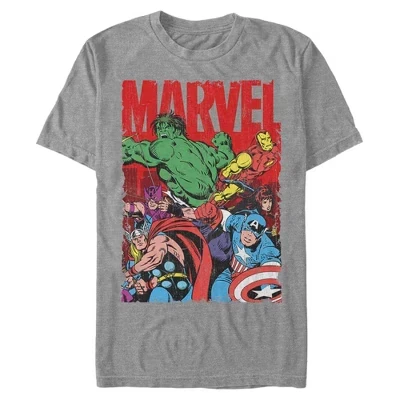 Мужская футболка Marvel «Герои, объединяйтесь», серая