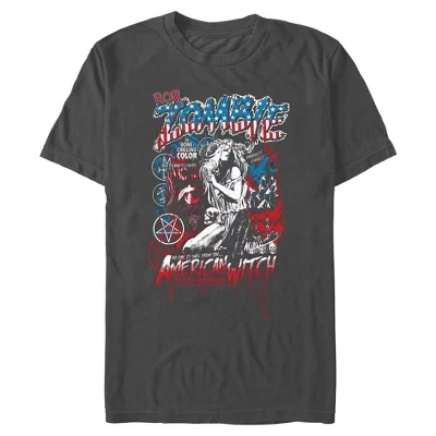Мужская футболка Rob Zombie American Witch цвета древесного угля