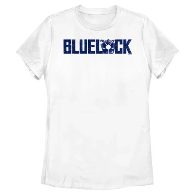 Женская футболка с логотипом Blue Lock Classic Ball белого цвета