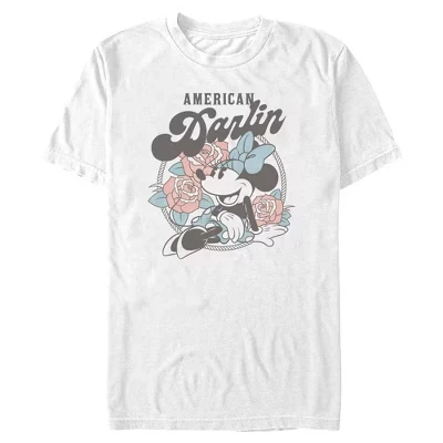 Мужская футболка Minnie Mouse American Darling белого цвета