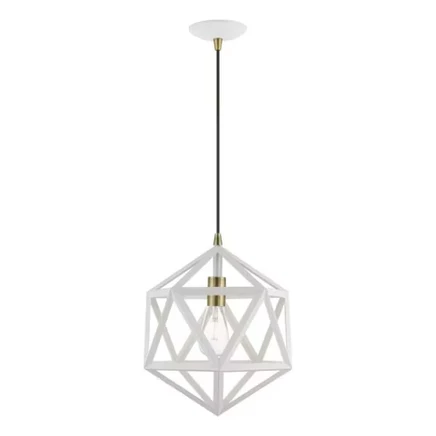 Подвес Livex Lighting Ashland, 1 лампа, белый и латунный