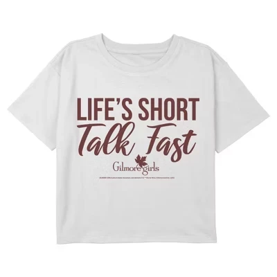 Укороченная футболка с логотипом Girls Life's Short Autumn Leaf белого цвета