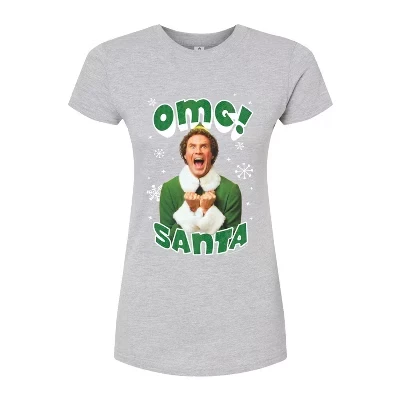 Женская приталенная футболка с изображением рождественского эльфа Omg Santa