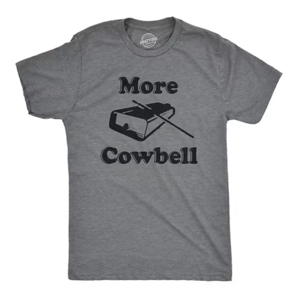 Мужская футболка Crazy Dog T-Shirts More Cowbell, тёмно‑серый меланж