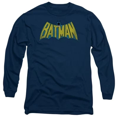 Мужская футболка DC Classic с логотипом Бэтмена с длинным рукавом синего цвета
