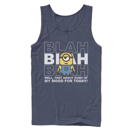Мужская майка Despicable Me Minion Blah Mood Today, темно-синяя