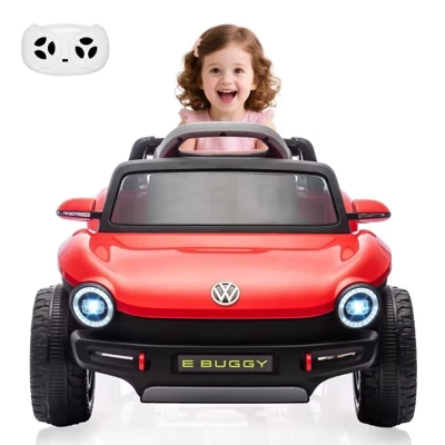 Детская поездка на автомобиле Volkswagen Beetle с напряжением 12 В, Лицензионная электрическая игрушка для малышей Volkswagen Beetle, 4-колесный автомобиль с родительским пультом дистанционного управления, светодиодной подсветкой, звуковым сигналом, музык