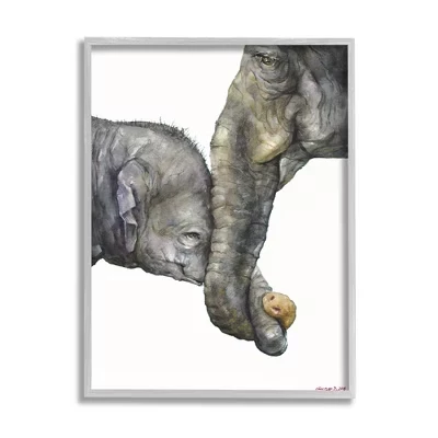Милый Слоненок, семейное животное, акварельная картина в рамке Giclee Art