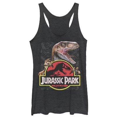 Женская майка Racerback с логотипом Velociraptor, черная