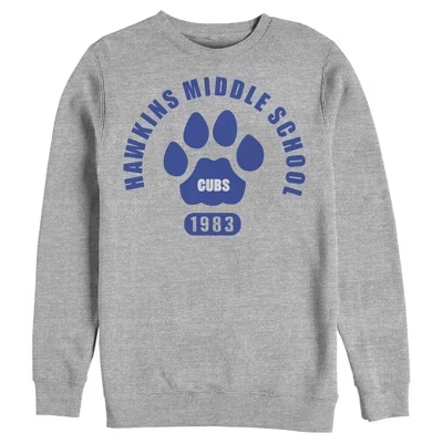 Мужская толстовка Hawkins Middle School Cubs 1983 года выпуска athletic heather