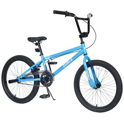 20-ДЮЙМОВЫЙ детский односкоростной велосипед для фристайла, велосипед Bmx с толстыми шинами и высоким рулем, мини-велосипед для мальчиков и девочек старше 7 лет синего цвета