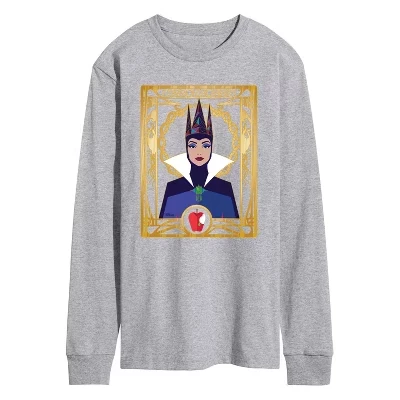 Мужской лонгслив Snow White Mirror Mirror Witch, серый меланж