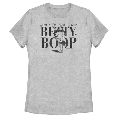 Женская футболка Betty Boop «Just a Gal Who Loves», меланж