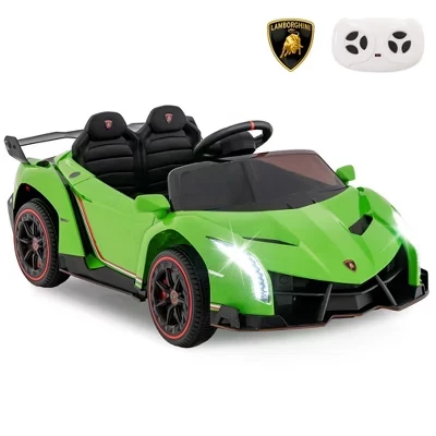 Лицензионный спортивный автомобиль Lamborghini 4WD Kids Ride-on с дистанционным управлением 2.4G на 12 В и питанием от аккумулятора Розовый / Белый / Зеленый / Черный / Красно-зеленый