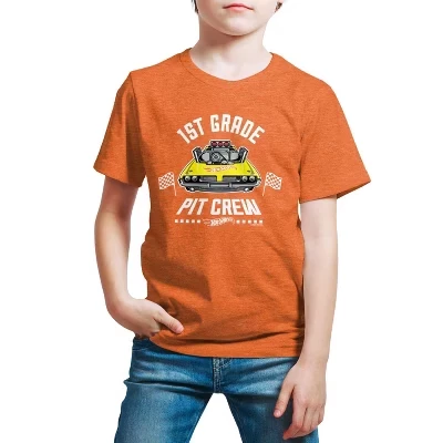 Футболка Pit Crew 1-го класса с коротким рукавом и рисунком heather orange